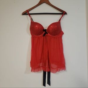 NWOT True Desire sexy sheer baby doll with sequins